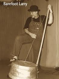 Traditional washtub bass being played