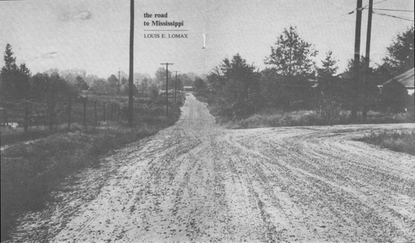 Road to Mississippi: dirt road heading into distance, with branch to the right